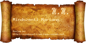 Mindszenti Mariann névjegykártya